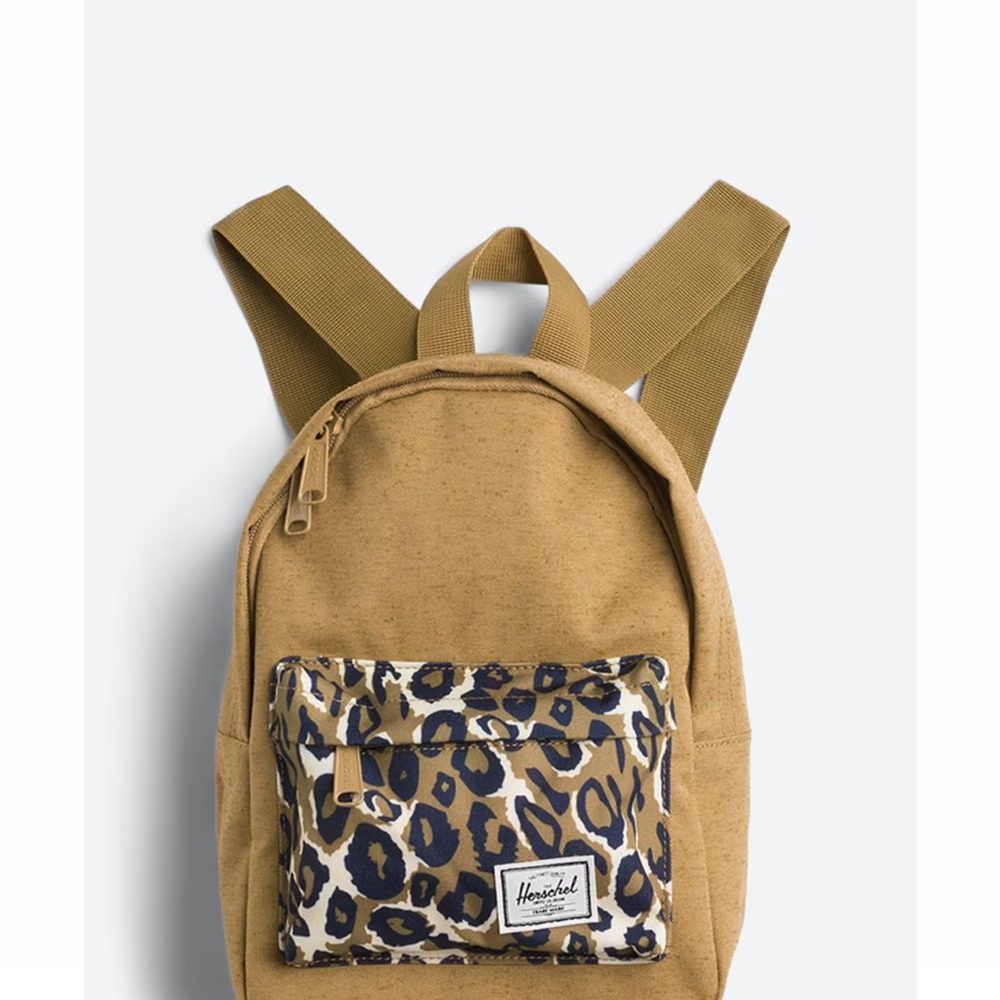 Herschel Supply Company Tan Backpack with Leopard Front Pocket